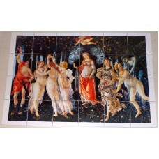 Mythology Ceramic Tile Mural  Backsplash 24pcs 4.25"x4.25" Kiln Fired Botticelli   401212142706